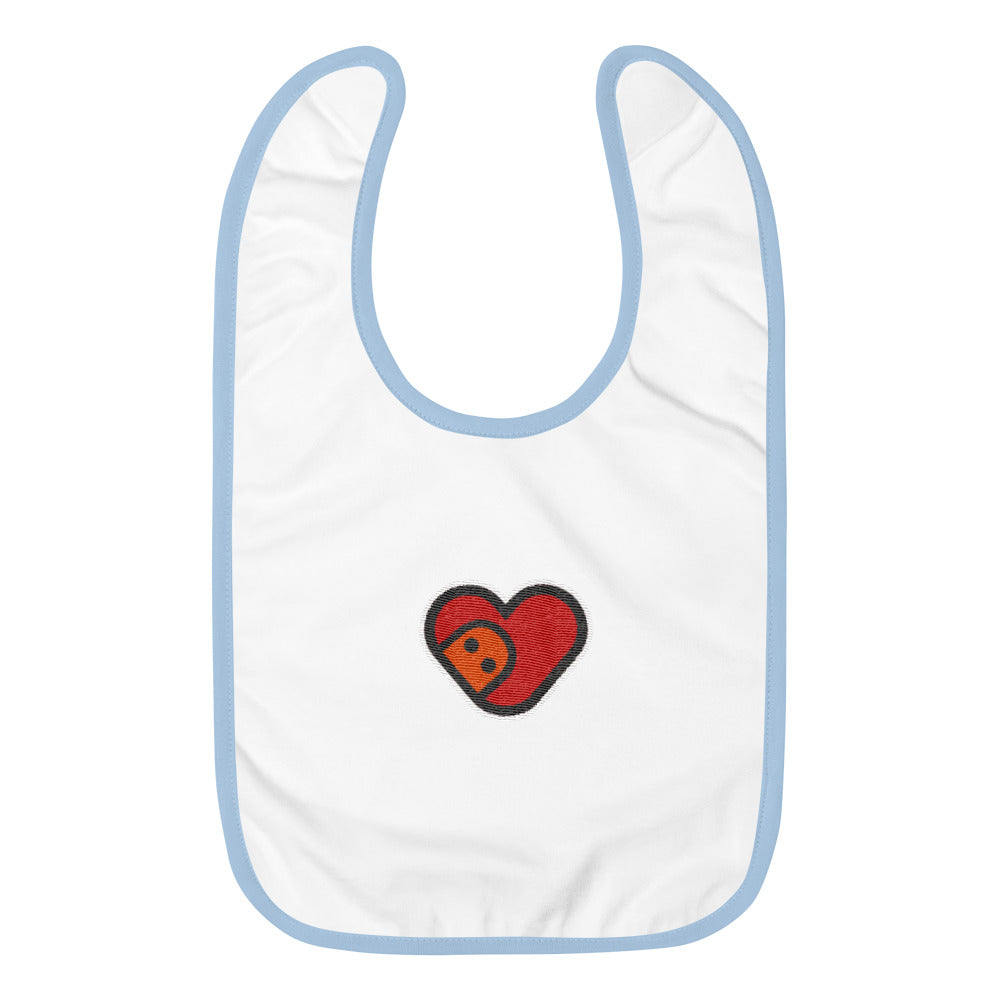 TUBO Heart Embroidered Baby Bib