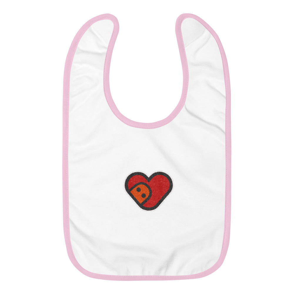 TUBO Heart Embroidered Baby Bib