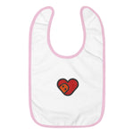 TUBO Heart Embroidered Baby Bib