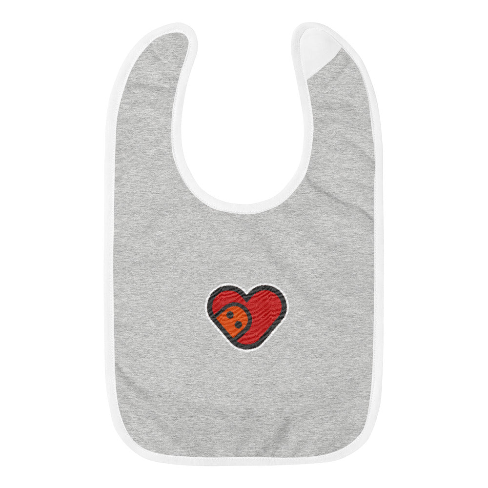 TUBO Heart Embroidered Baby Bib