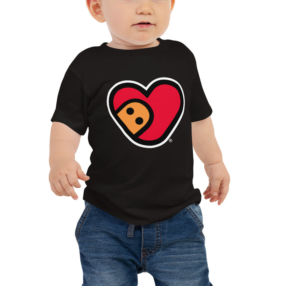 TUBO Heart Baby Jersey Short Sleeve Tee black